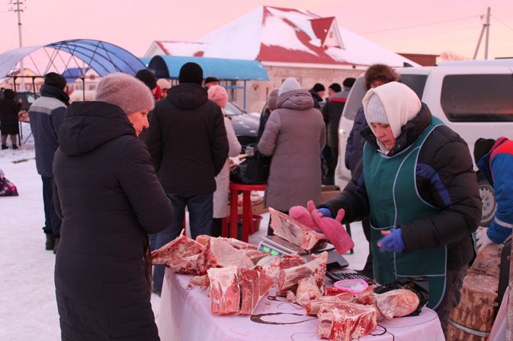 Предновогодняя ярмарка в Новошешминске была оживленной