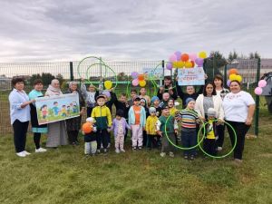 Акъяр авылында баскетбол һәм волейбол уйнау өчен яңа спорт мәйданчыгы ачылды