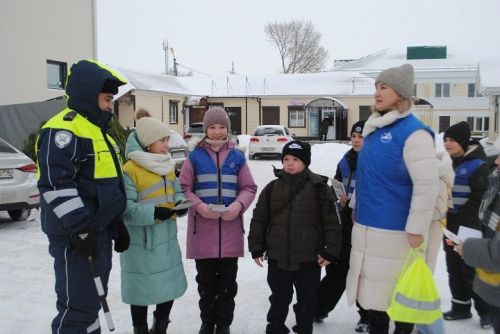 За безопасные дороги: в Новошешминске прошла профилактическая акция в рамках «Зимних каникул»