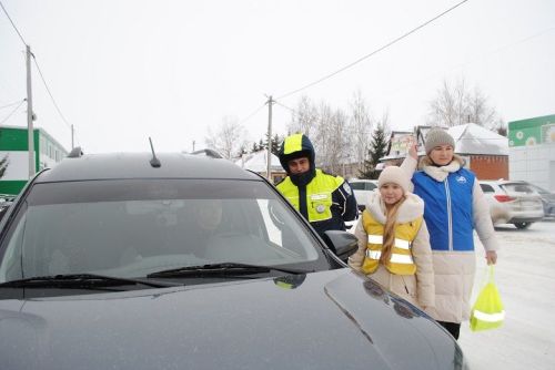 За безопасные дороги: в Новошешминске прошла профилактическая акция в рамках «Зимних каникул»