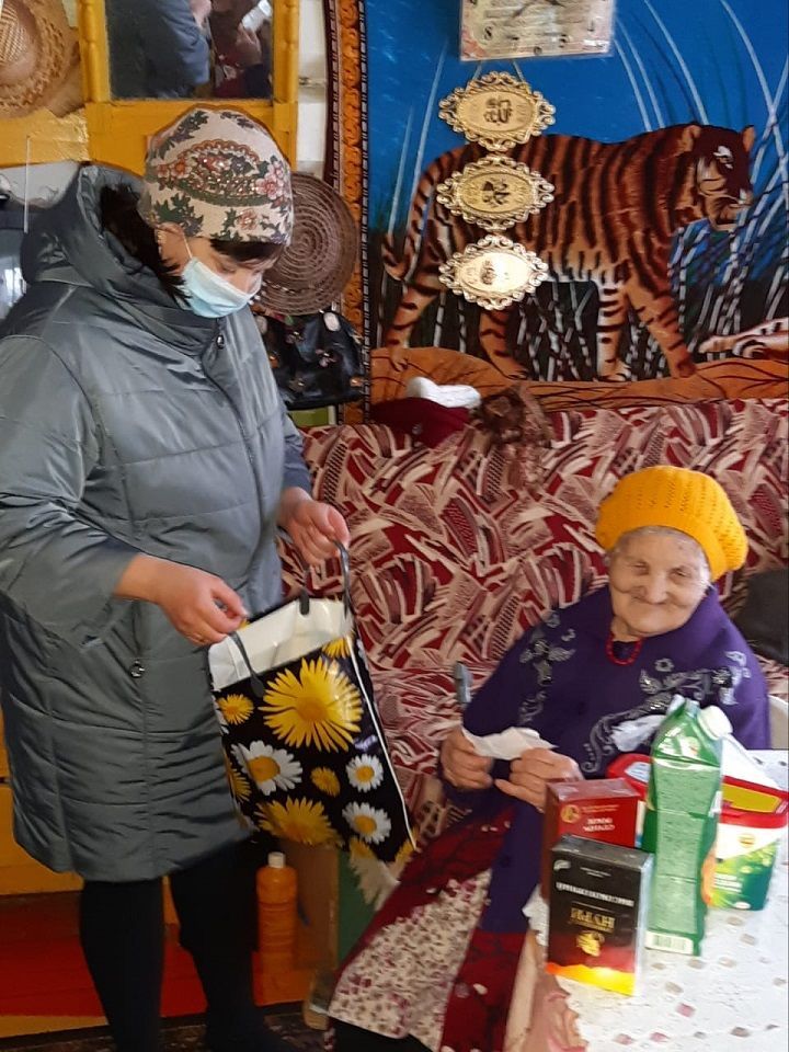 Волонтеры помогают пожилым людям Новошешминского района