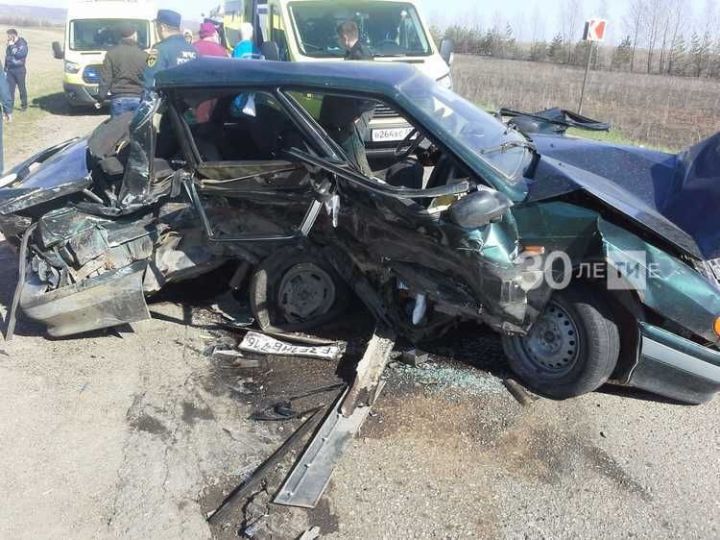 Восемь человек пострадали в лобовом столкновении двух легковушек в Татарстане  +18