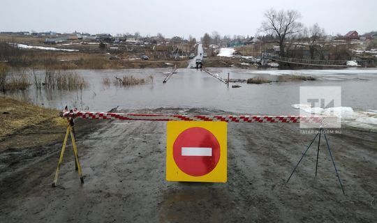 На реке Шешма паводковые воды затопили мост около Слободы Архангельской