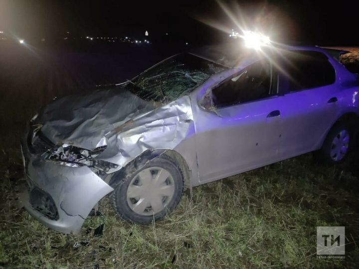 В Татарстане ремень безопасности спас жизнь водителю улетевшей в кювет машины