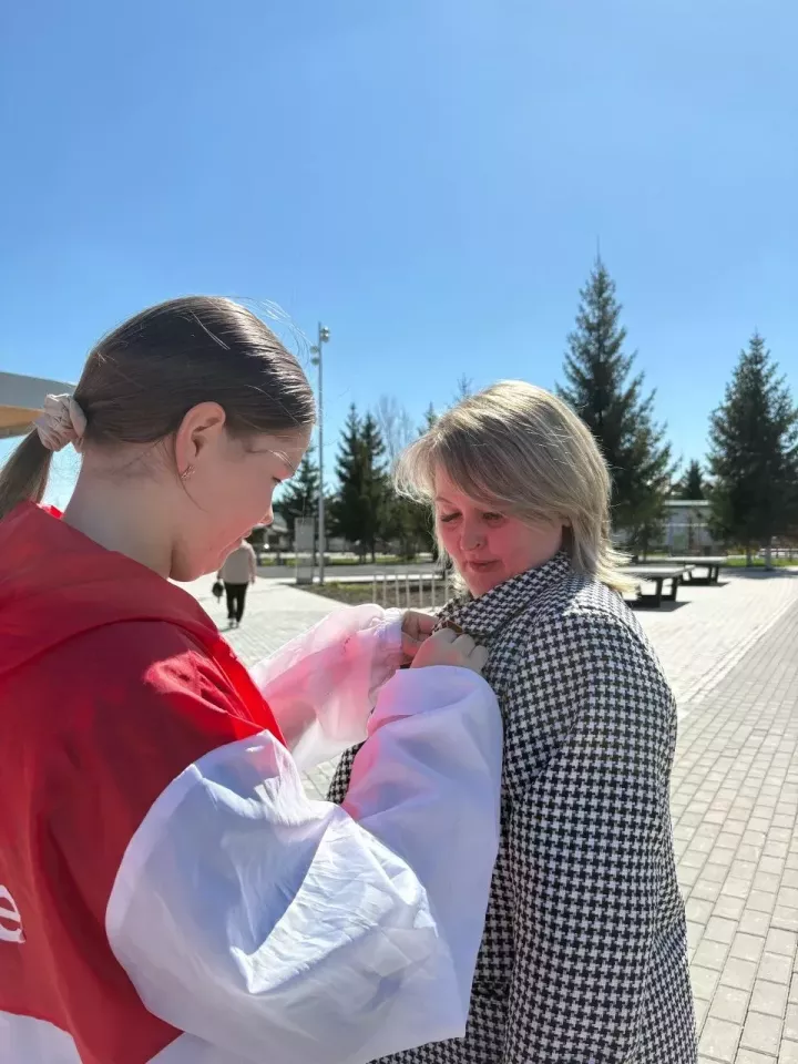 Акция «Георгиевская лента» на центральной улице Новошешминска