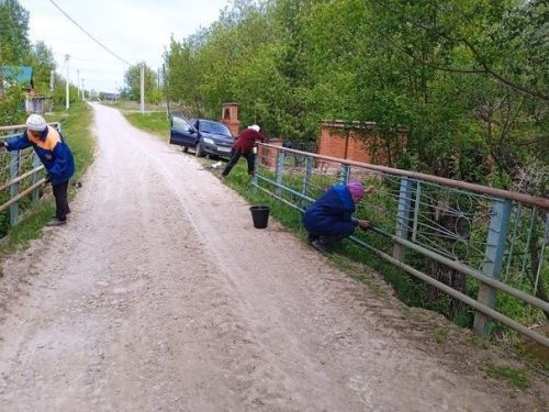 Активисты из села Урганча покрасили мостовой переход