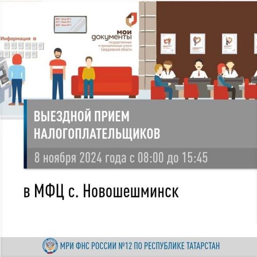Выезд мобильного налогового офиса для жителей Новошешминского района запланирован на 8 ноября