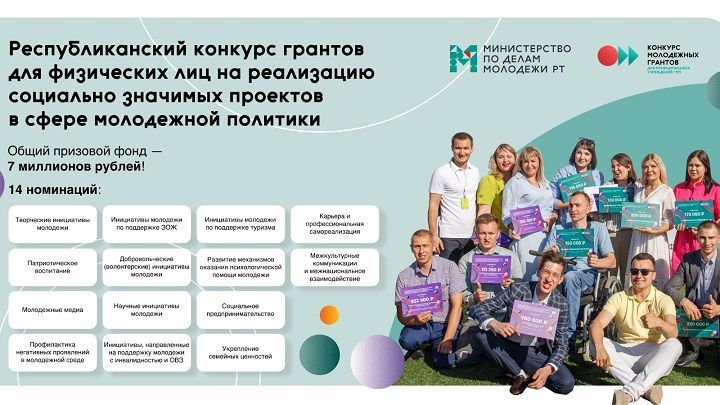 Стартовала заявочная кампания на грантовый конкурс Минмолодежи РТ