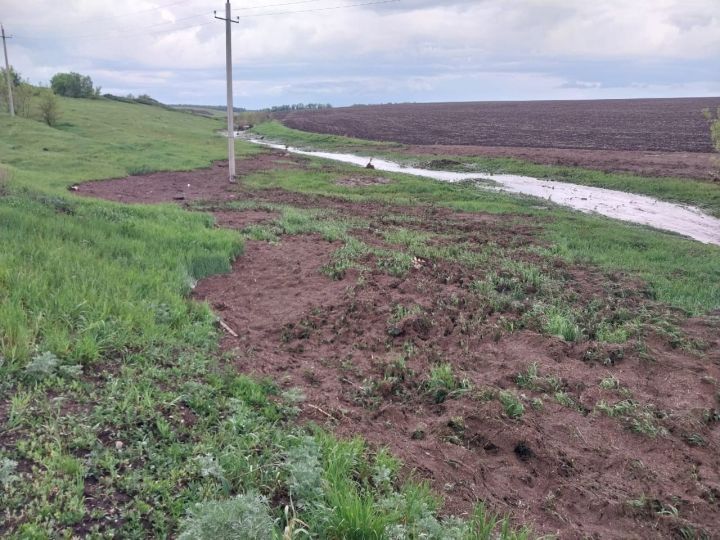 В Бугульминском районе из-за ливня подтопило село