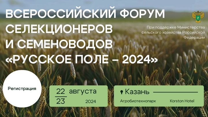 22-23 августа в Казани I Всероссийский форум селекционеров и семеноводов «Русское поле – 2024».