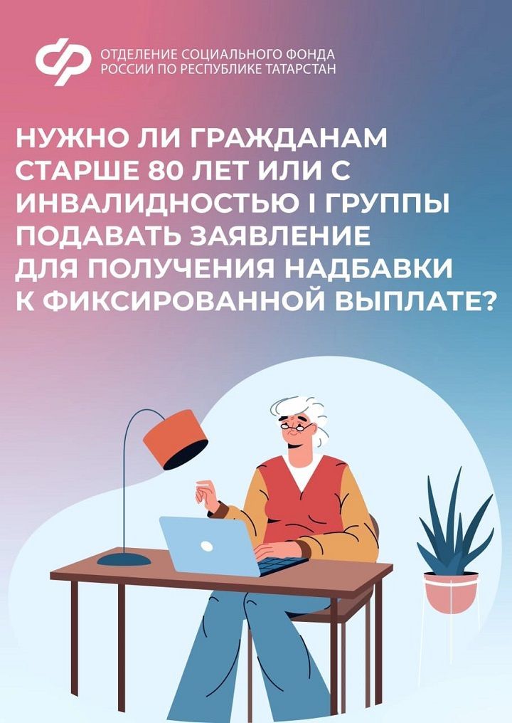 Нужно ли гражданам старше 80 лет или I группы подавать заявление для получения надбавки к фиксированной выплате